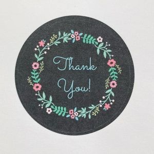 48 Thank You 2in Round Matte Stickers — Minimal Floral Design